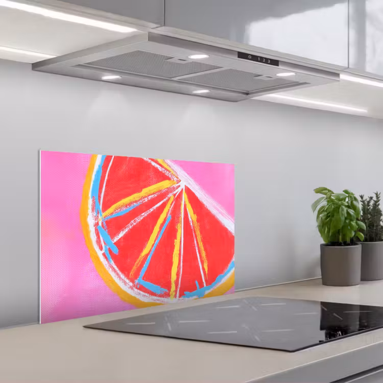 Spatscherm keuken - Grapefruit - Geschilderd - Roze - Strepen — 5