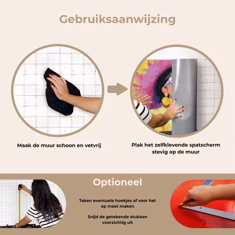 Spatscherm keuken - Vrouw - Hoed - Paars - Wijn — 8