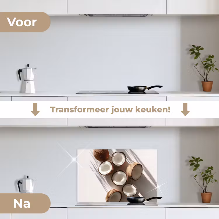 Spatscherm keuken - Kokosnoten - Bruin - Shaduw — 3