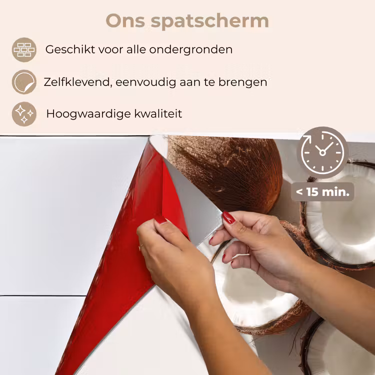 Spatscherm keuken - Kokosnoten - Bruin - Shaduw — 4