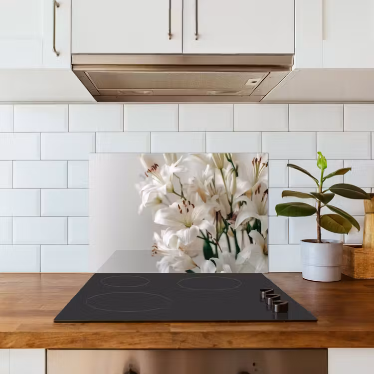 Spatscherm keuken - Lelies - Boekte - Wit - Meeldraden — 6