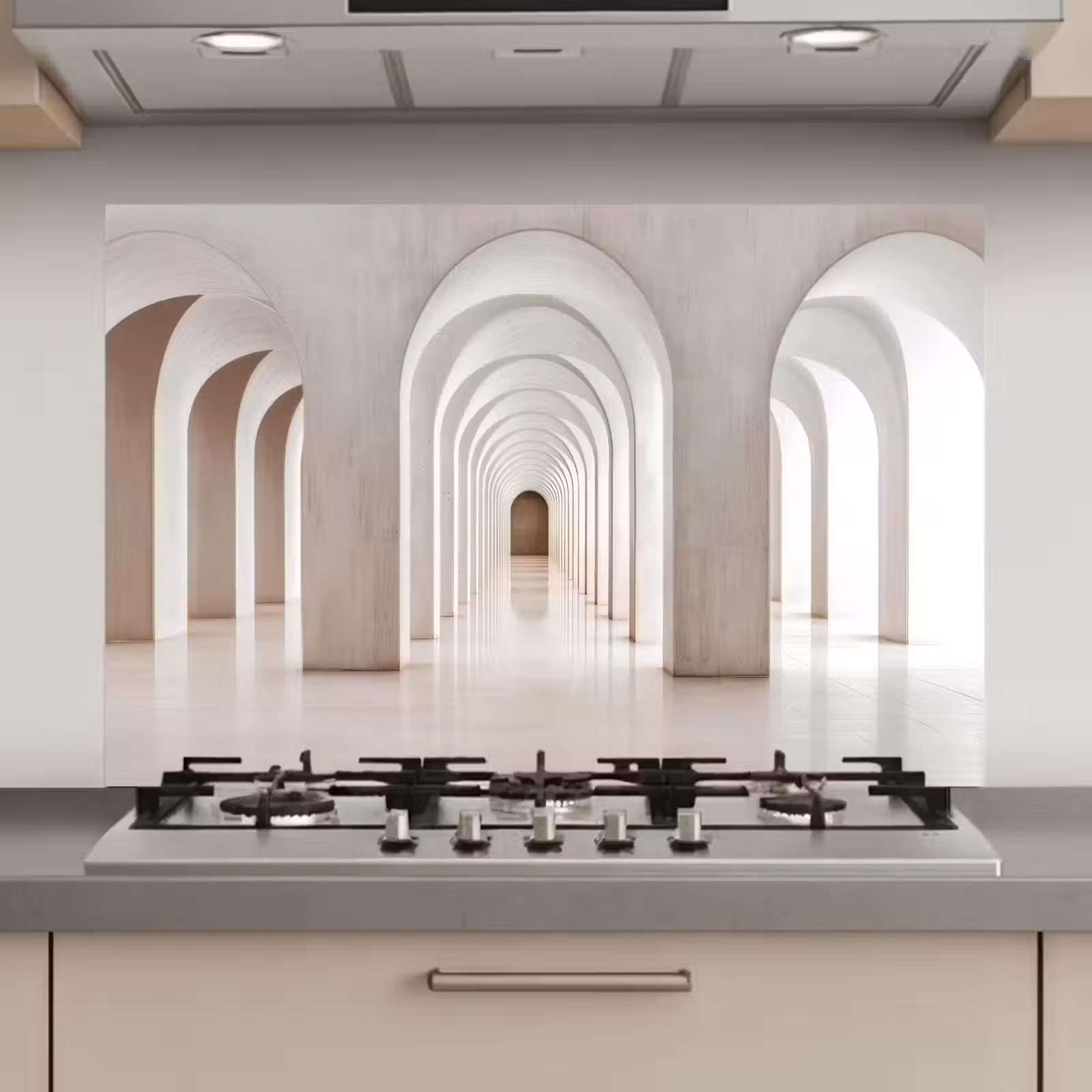 Spatscherm keuken - Hal - Bogen - Symmetrisch - Modern — 1