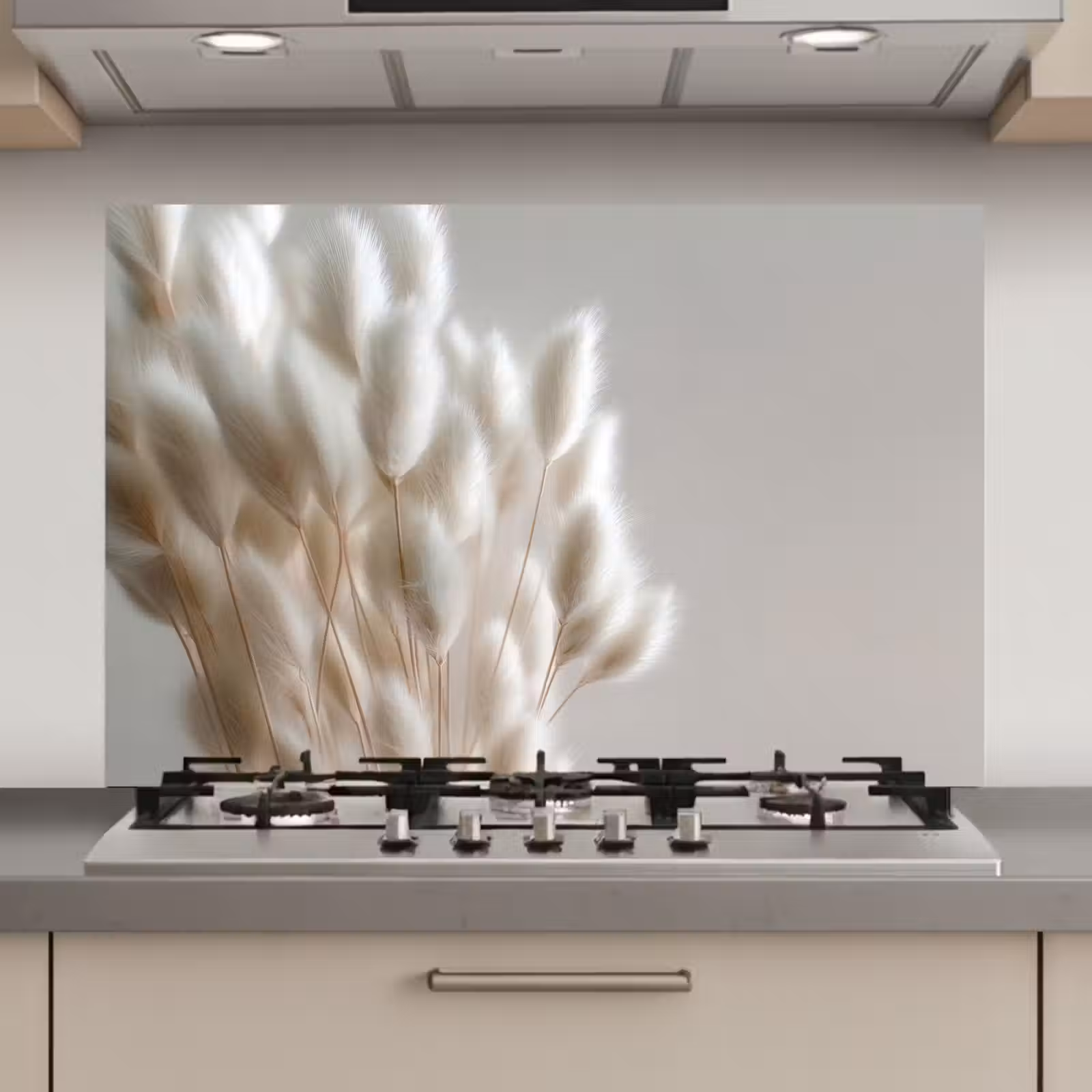 Spatscherm keuken - Pluimen - Beige - Minimalistisch — 1