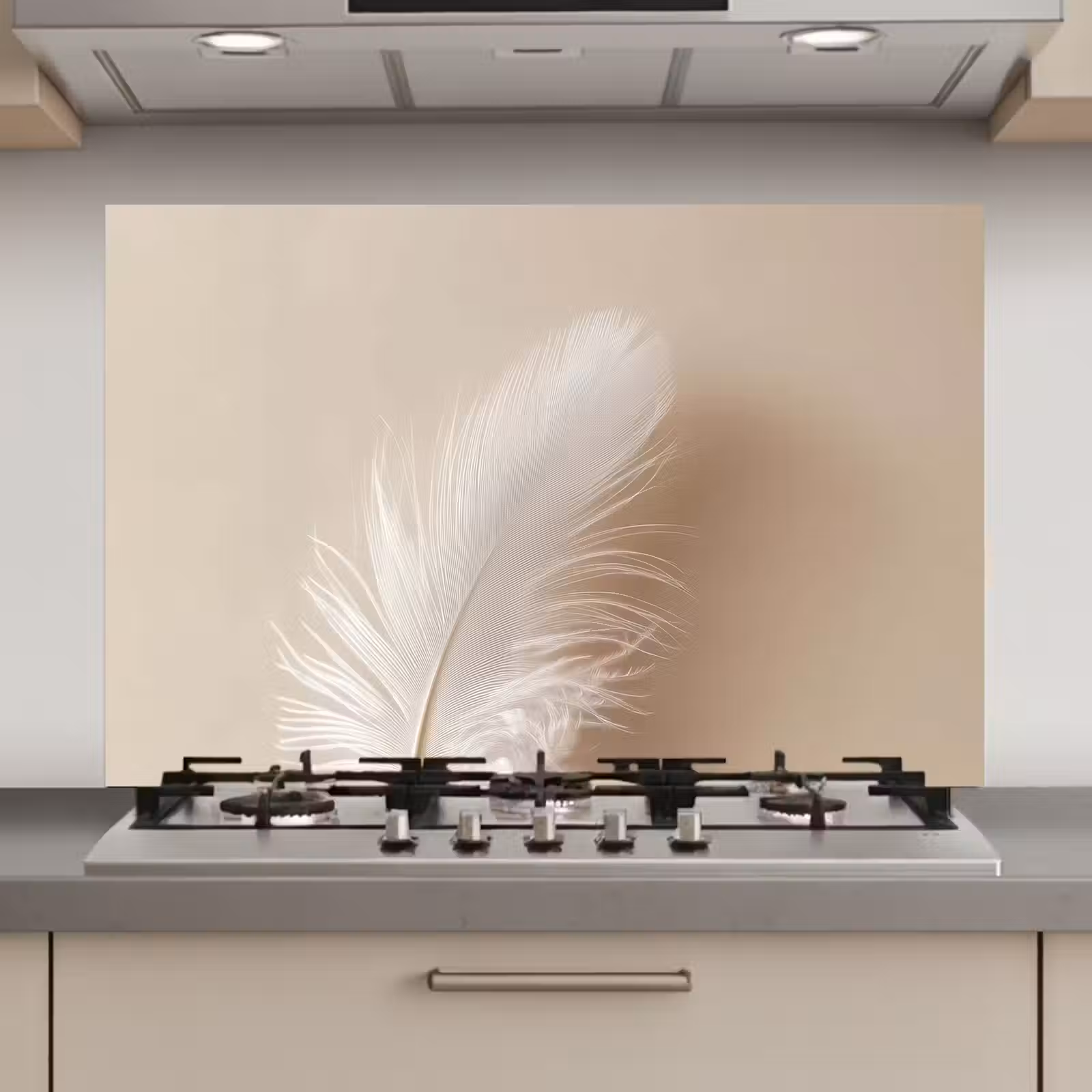 Spatscherm keuken - Veer - Minimalistisch - Roze — 1