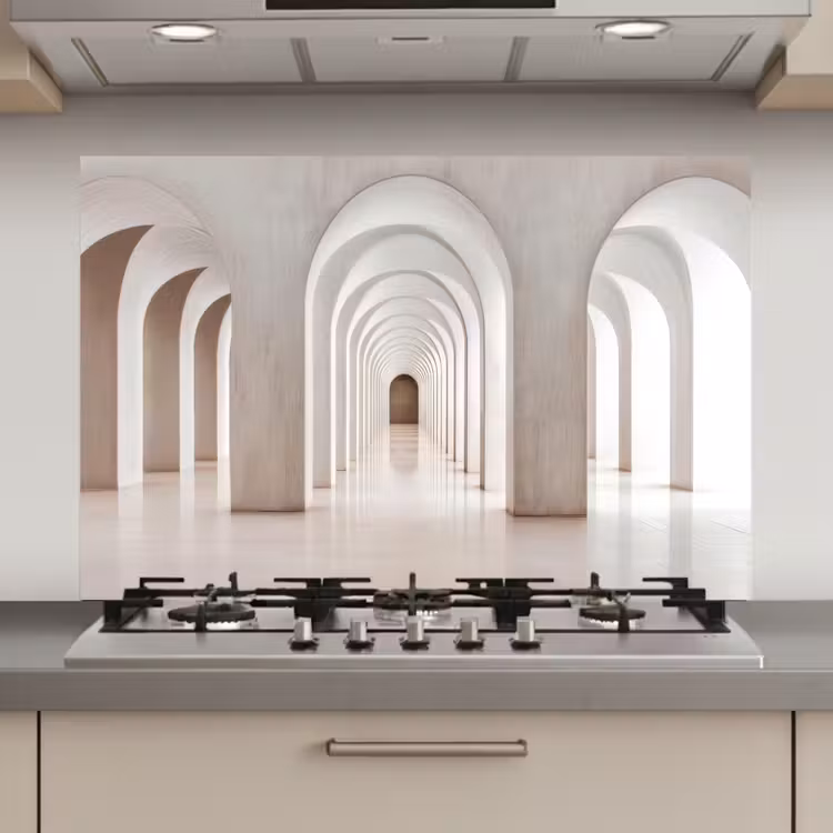 Spatscherm keuken - Hal - Bogen - Symmetrisch - Modern — 1