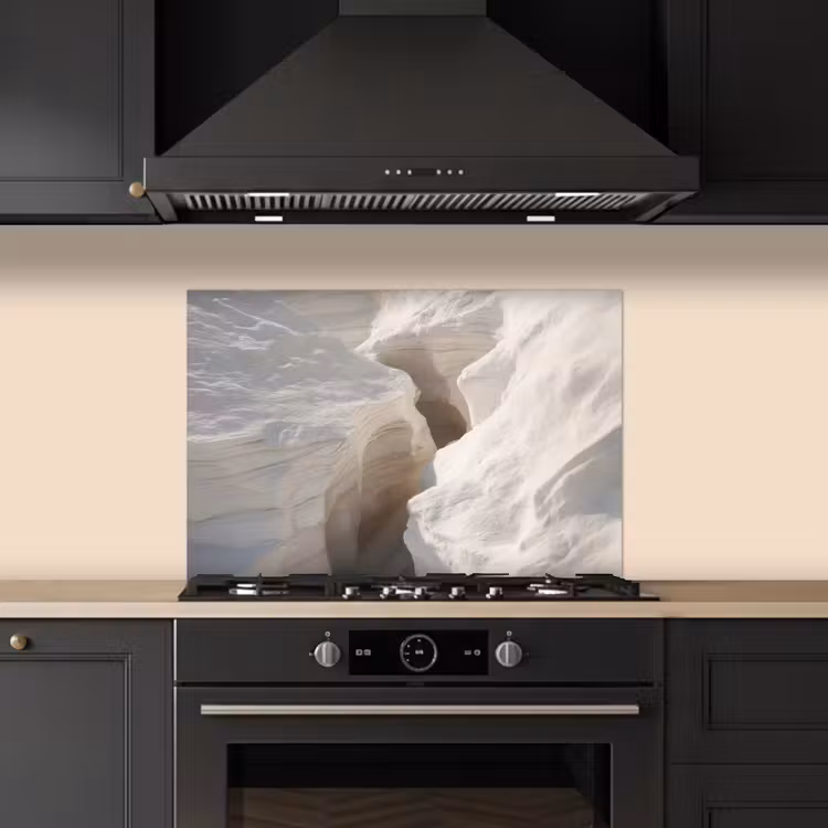 Spatscherm keuken - Kloof - Wit - Sneeuw — 2