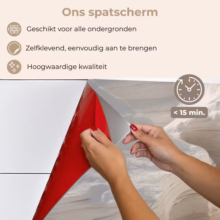 Spatscherm keuken - Kloof - Wit - Sneeuw — 4