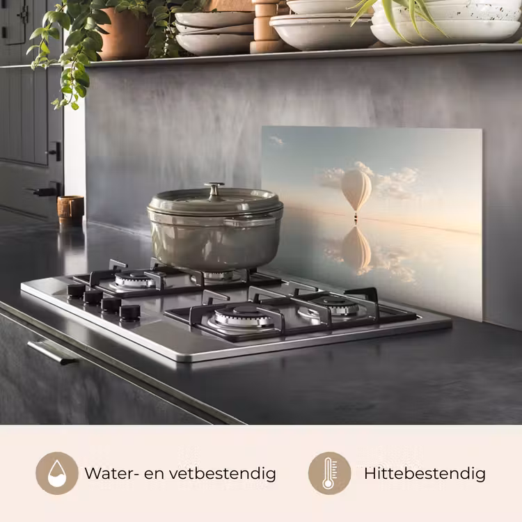 Spatscherm keuken - Luchtballon - Wolken - Water - Blauw — 7