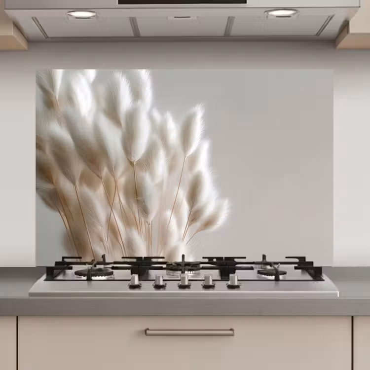 Spatscherm keuken - Pluimen - Beige - Minimalistisch — 1