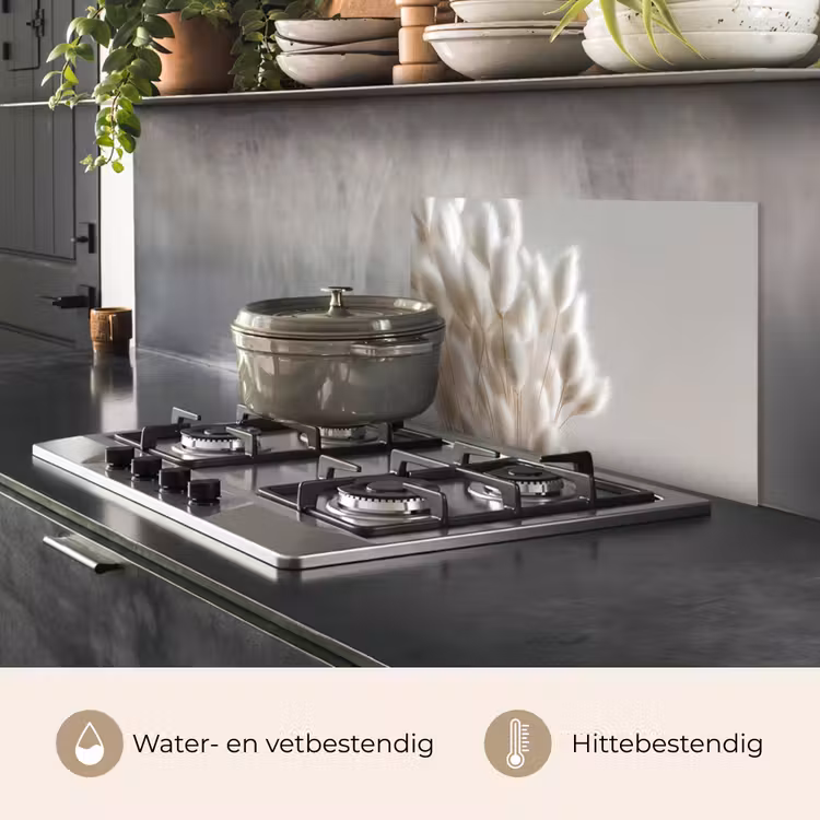 Spatscherm keuken - Pluimen - Beige - Minimalistisch — 7