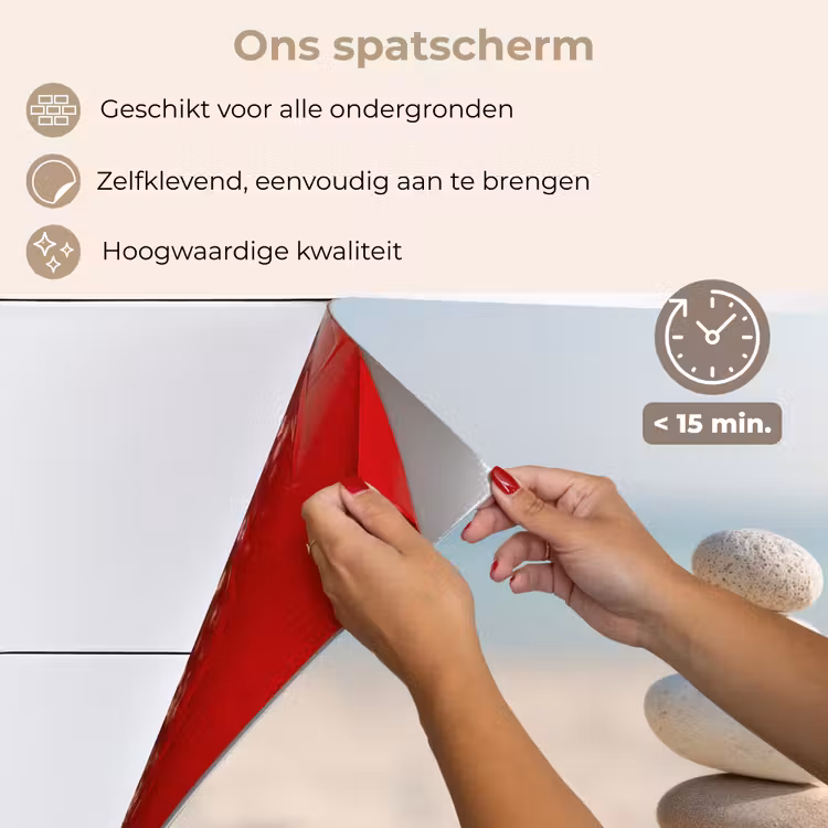 Spatscherm keuken - Stenen - Stapel - Zand - Zee — 4
