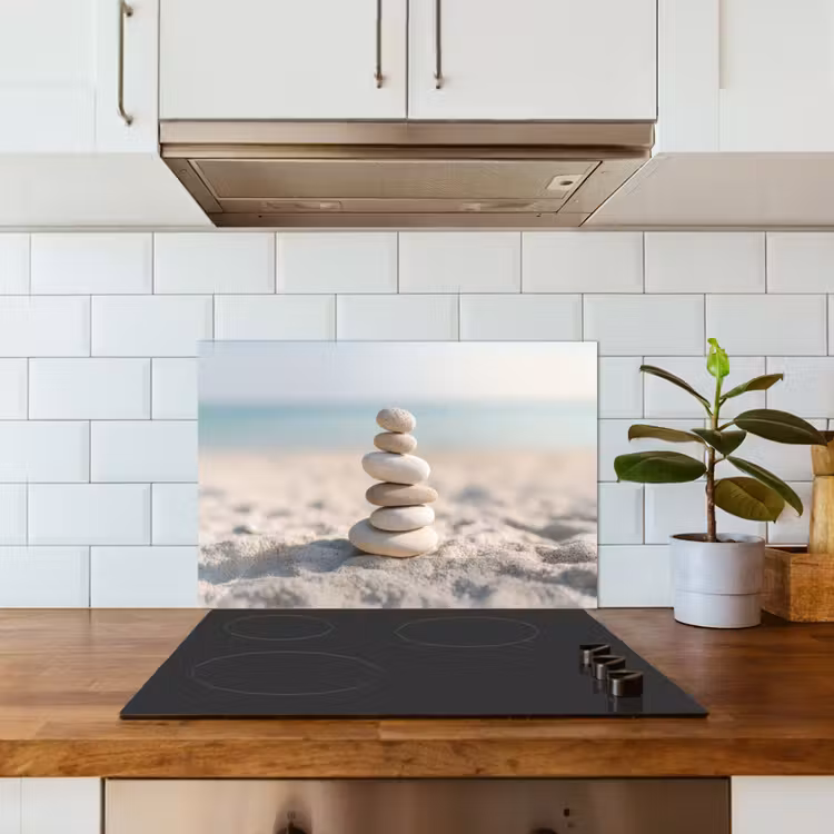 Spatscherm keuken - Stenen - Stapel - Zand - Zee — 6