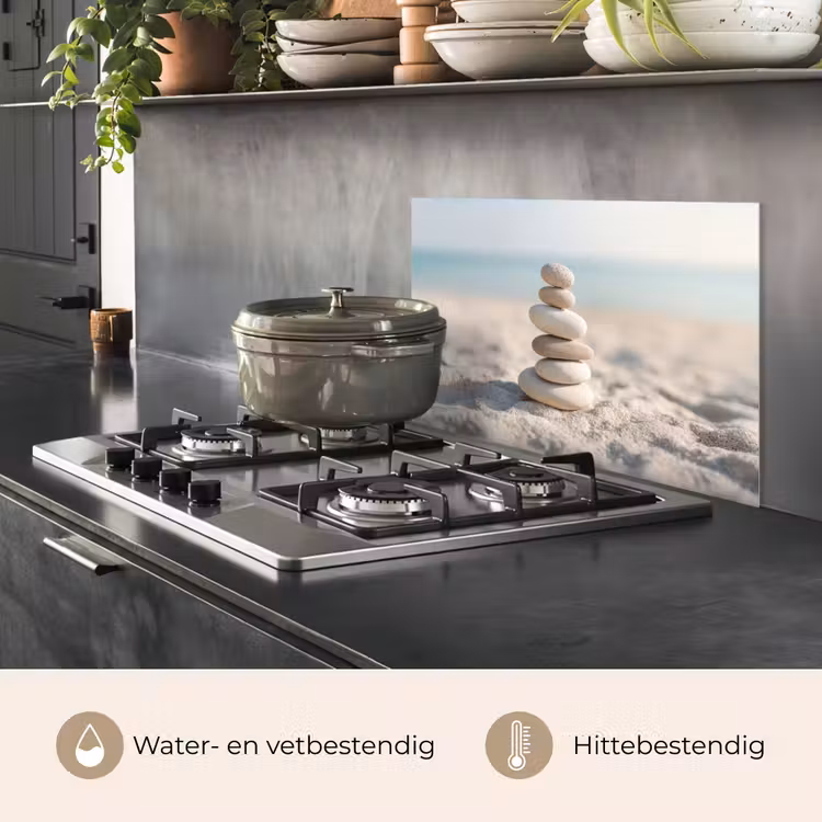 Spatscherm keuken - Stenen - Stapel - Zand - Zee — 7