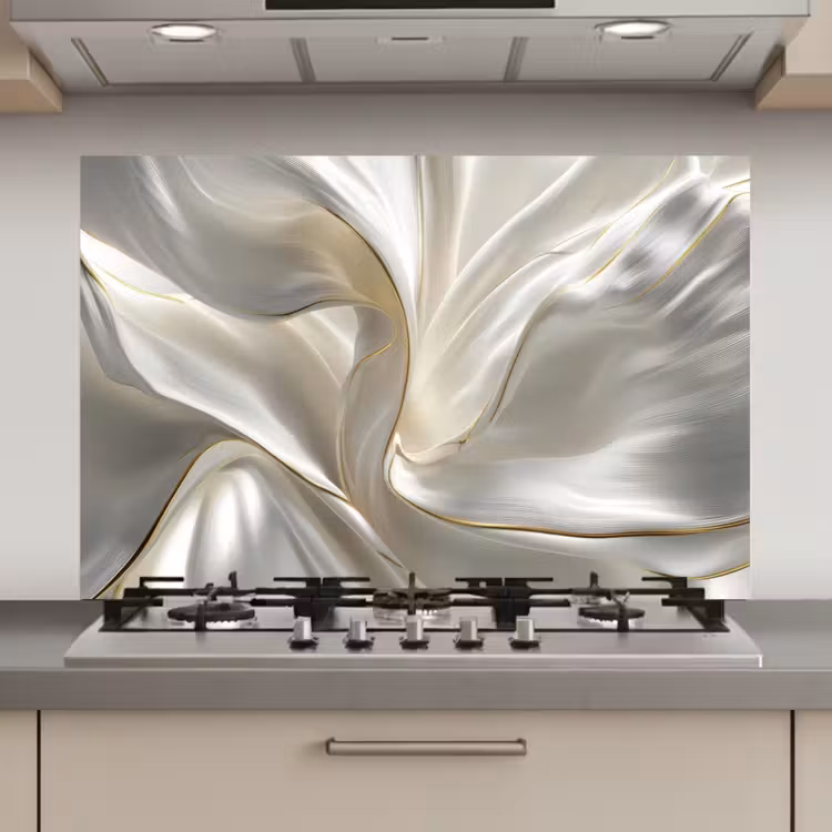 Spatscherm keuken - Stof - Plooien - Goud — 1