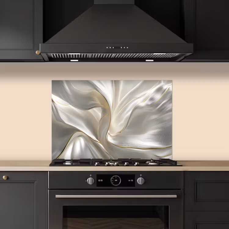 Spatscherm keuken - Stof - Plooien - Goud — 2