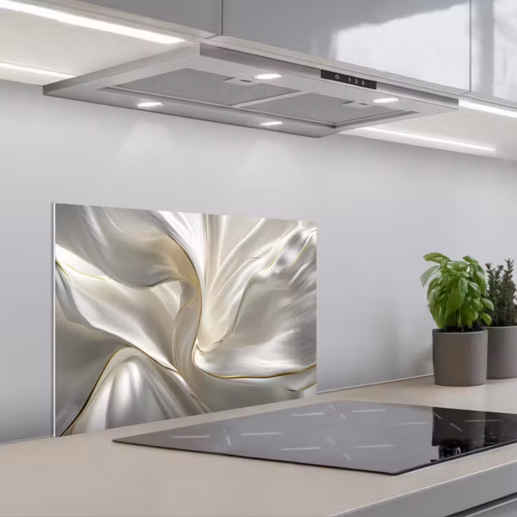 Spatscherm keuken - Stof - Plooien - Goud — 5