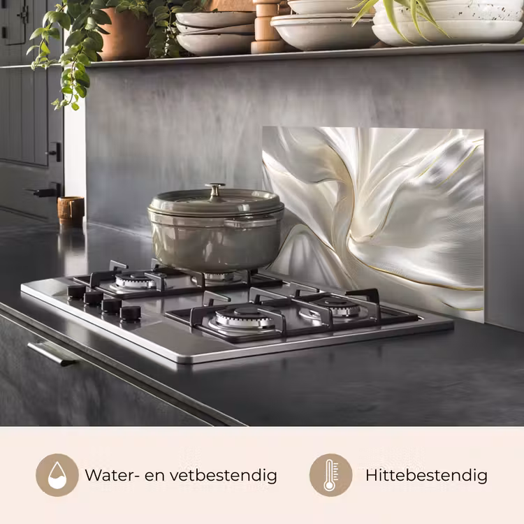 Spatscherm keuken - Stof - Plooien - Goud — 7