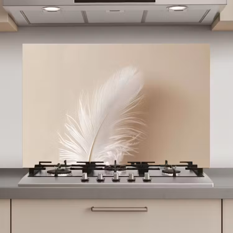 Spatscherm keuken - Veer - Minimalistisch - Roze — 1