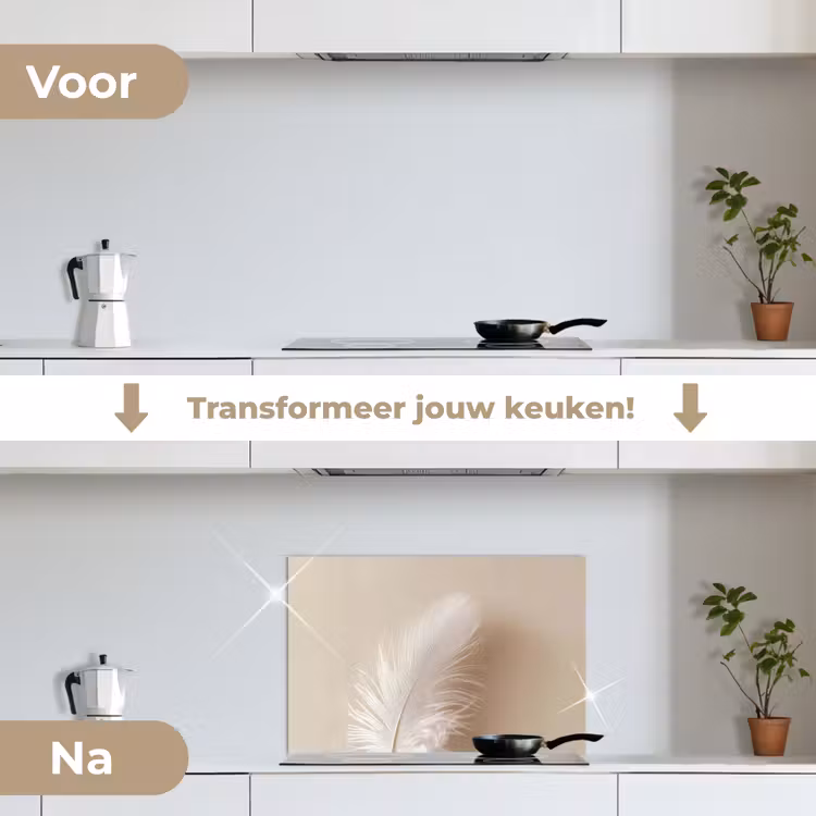 Spatscherm keuken - Veer - Minimalistisch - Roze — 3