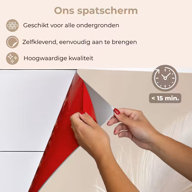 Spatscherm keuken - Veer - Minimalistisch - Roze — 4