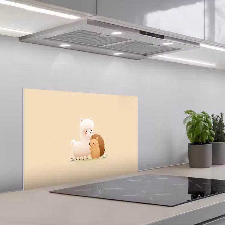 Spatscherm keuken - Alpaca - Egel - Bruin - Knuffelen — 4