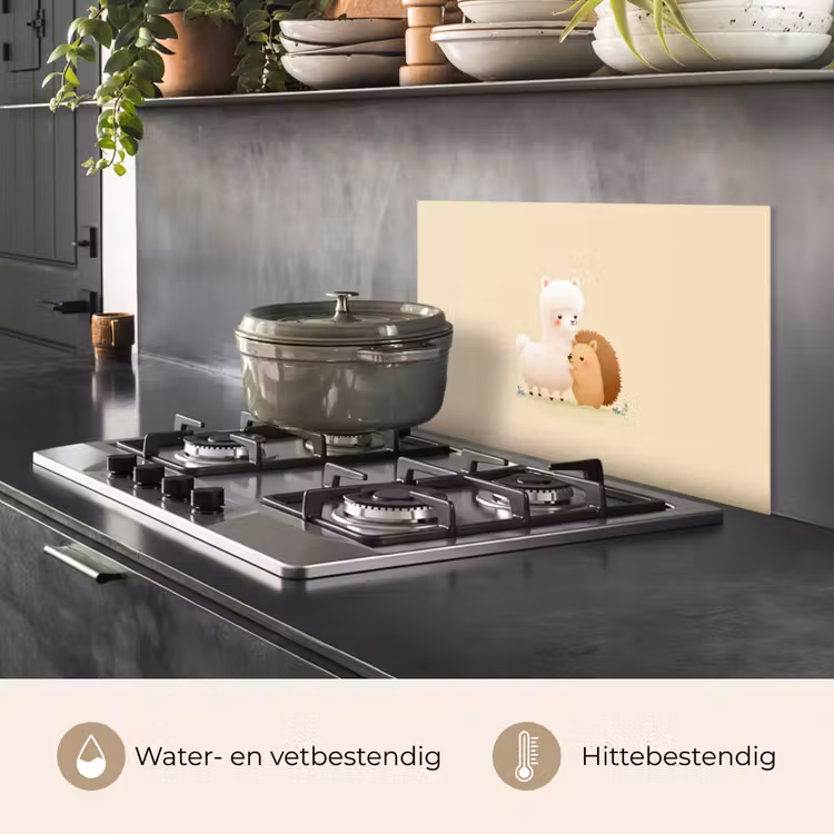 Spatscherm keuken - Alpaca - Egel - Bruin - Knuffelen — 6