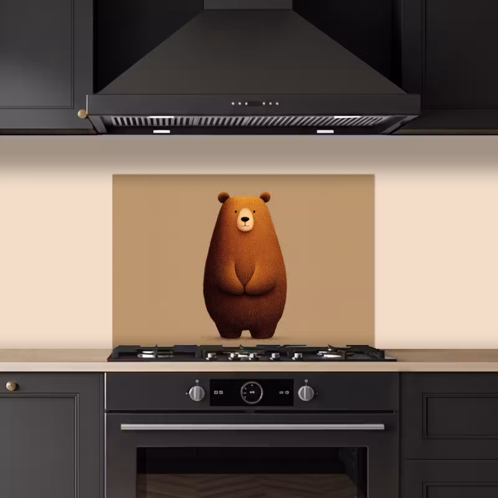Spatscherm keuken - Beer - Minimalistisch - Bruin — 1