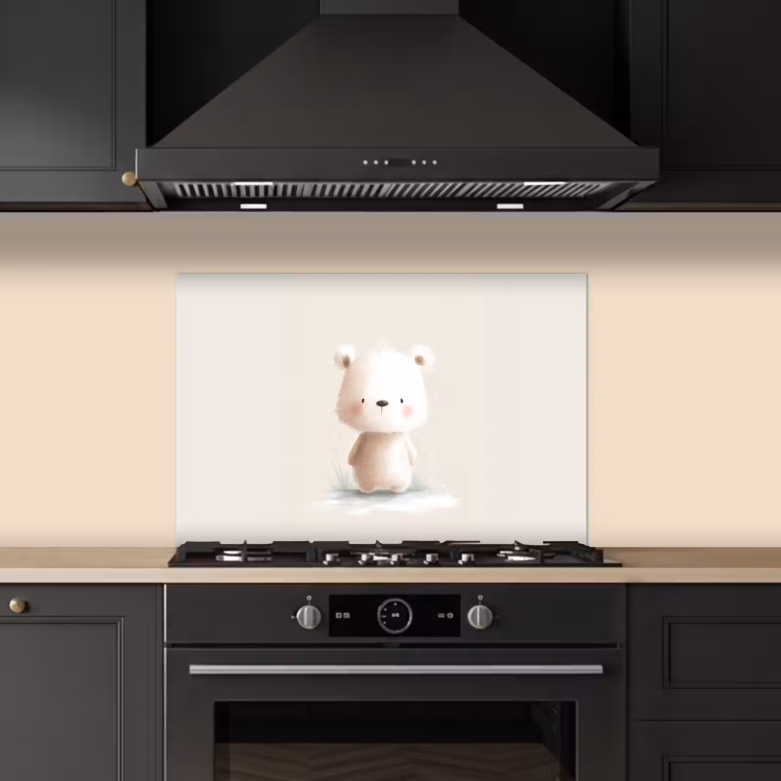 Spatscherm keuken - Beertje - Sneeuwvlokje - Wit - Pluizig — 1