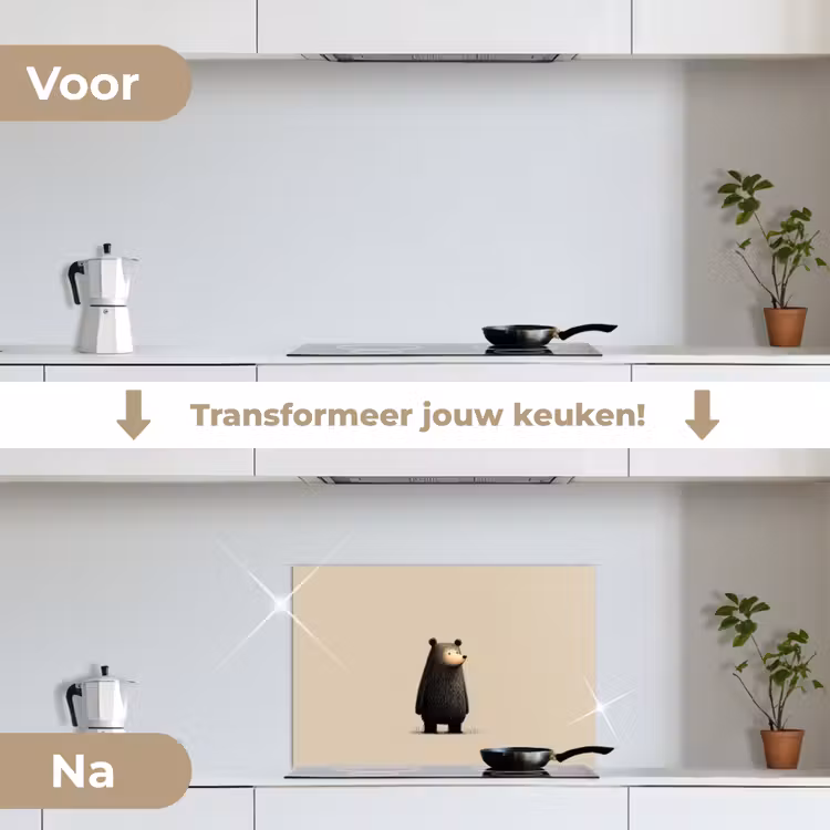 Spatscherm keuken - Beer - Donkerbruin - Minimalistisch — 2