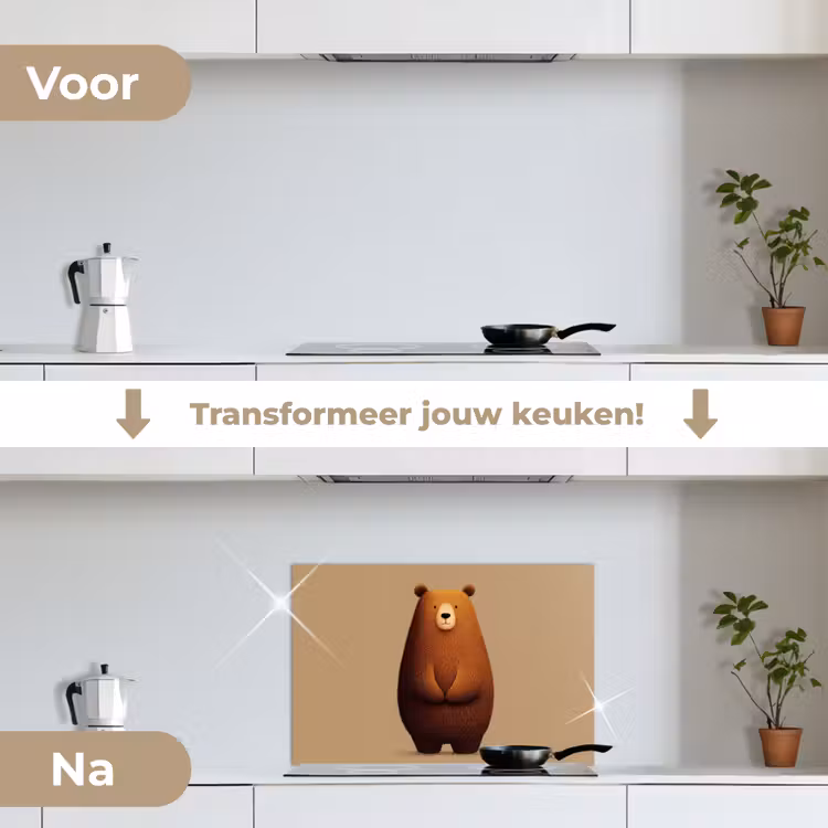 Spatscherm keuken - Beer - Minimalistisch - Bruin — 2