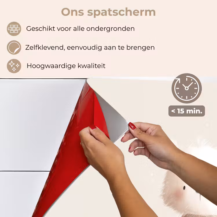 Spatscherm keuken - Beertje - Sneeuwvlokje - Wit - Pluizig — 3