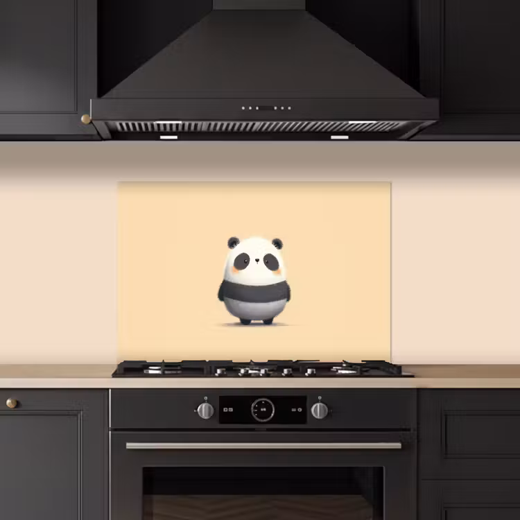 Spatscherm keuken - Panda - Beige - Minimalistisch — 1