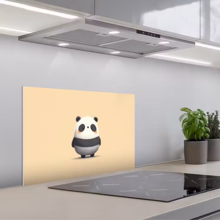 Spatscherm keuken - Panda - Beige - Minimalistisch — 4