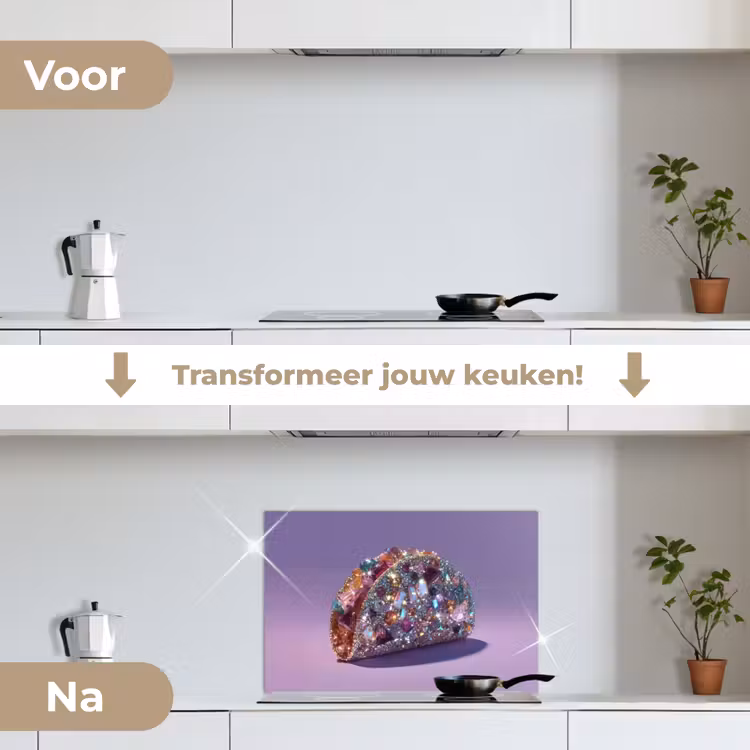 Spatscherm keuken - Edelstenen - Glitters - Paars - Kleurrijk — 3