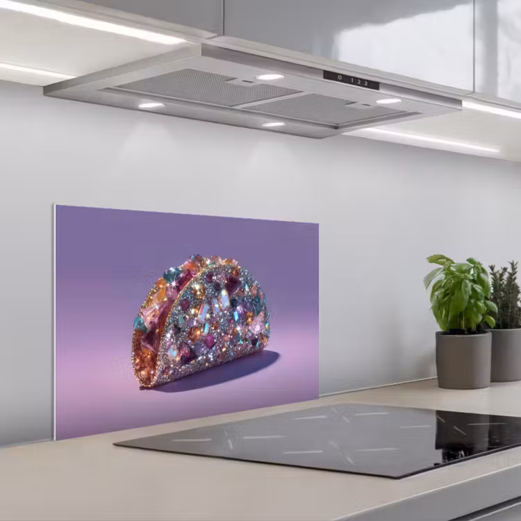 Spatscherm keuken - Edelstenen - Glitters - Paars - Kleurrijk — 5