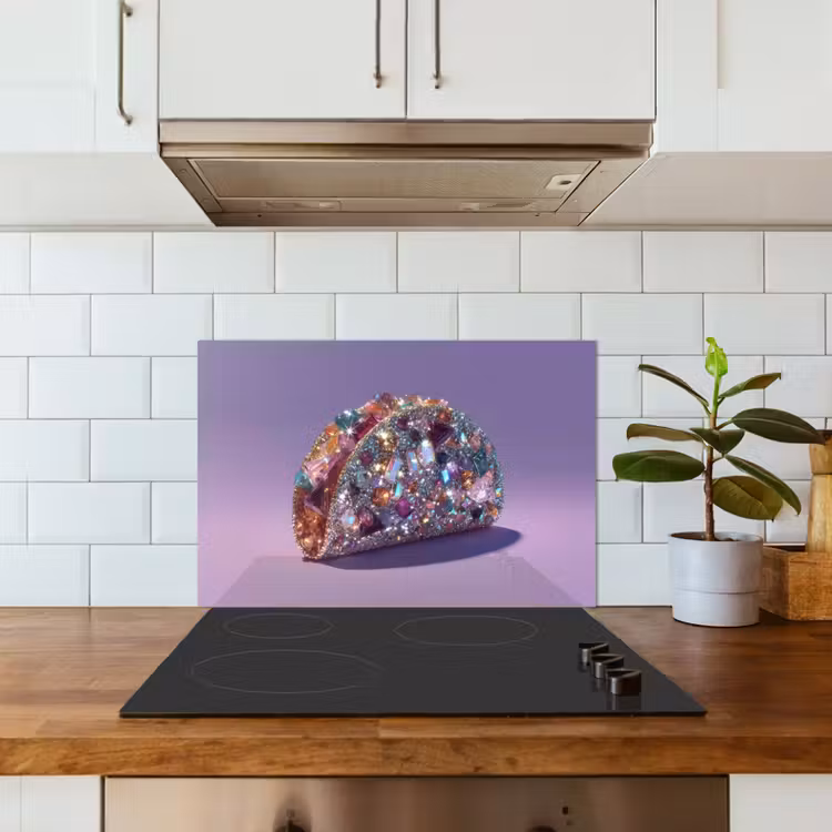 Spatscherm keuken - Edelstenen - Glitters - Paars - Kleurrijk — 6