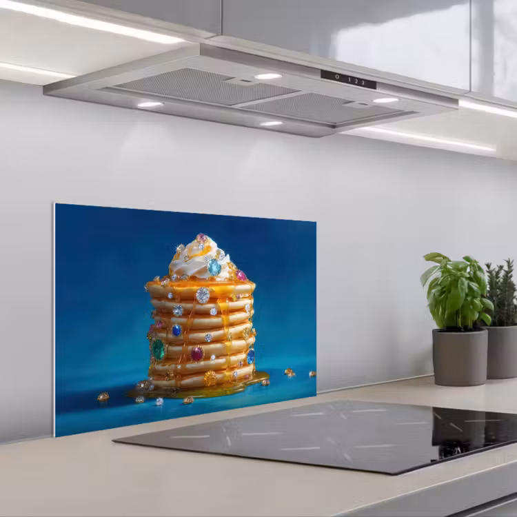 Spatscherm keuken - Pannenkoeken - Steentjes - Glitter - Slagroom — 5