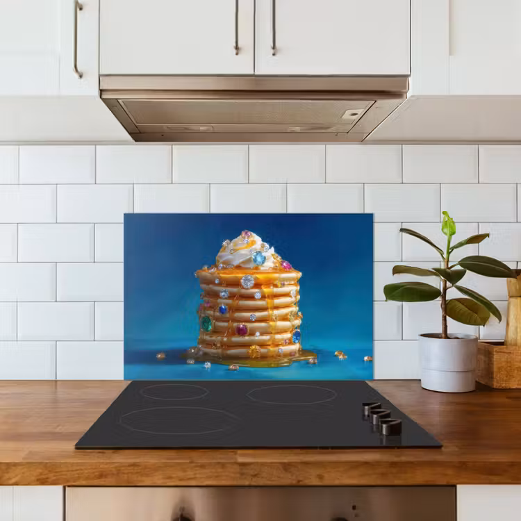 Spatscherm keuken - Pannenkoeken - Steentjes - Glitter - Slagroom — 6