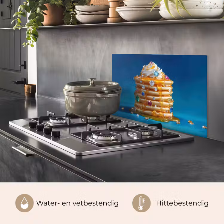 Spatscherm keuken - Pannenkoeken - Steentjes - Glitter - Slagroom — 7