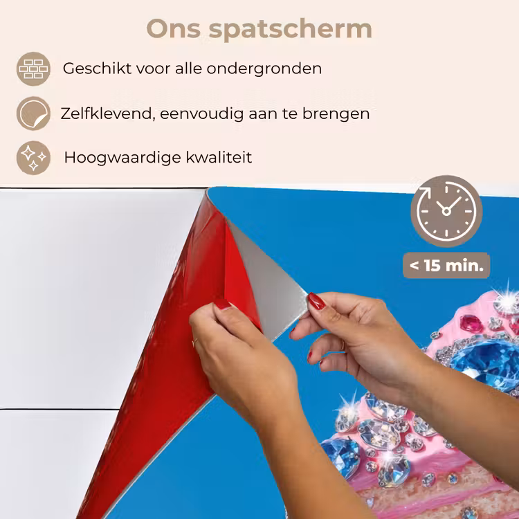 Spatscherm keuken - Taart - Edelstenen - Glitters - Roze — 4