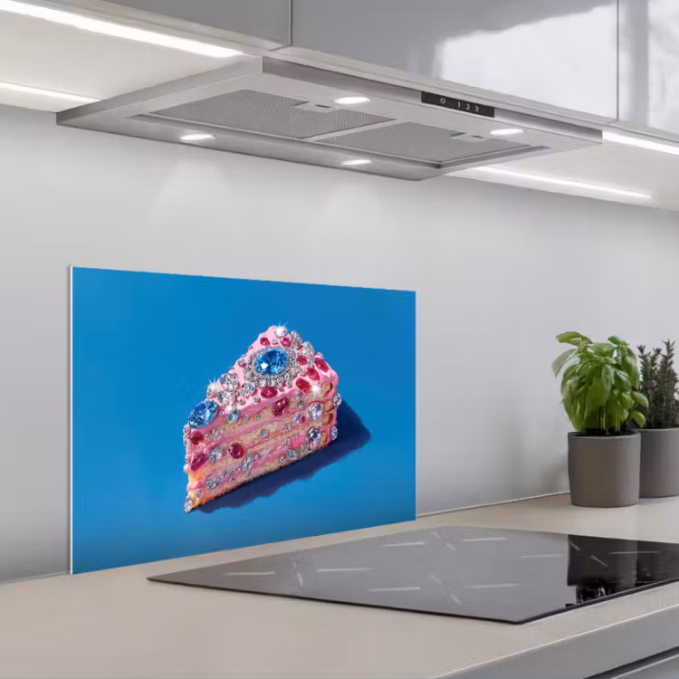 Spatscherm keuken - Taart - Edelstenen - Glitters - Roze — 5