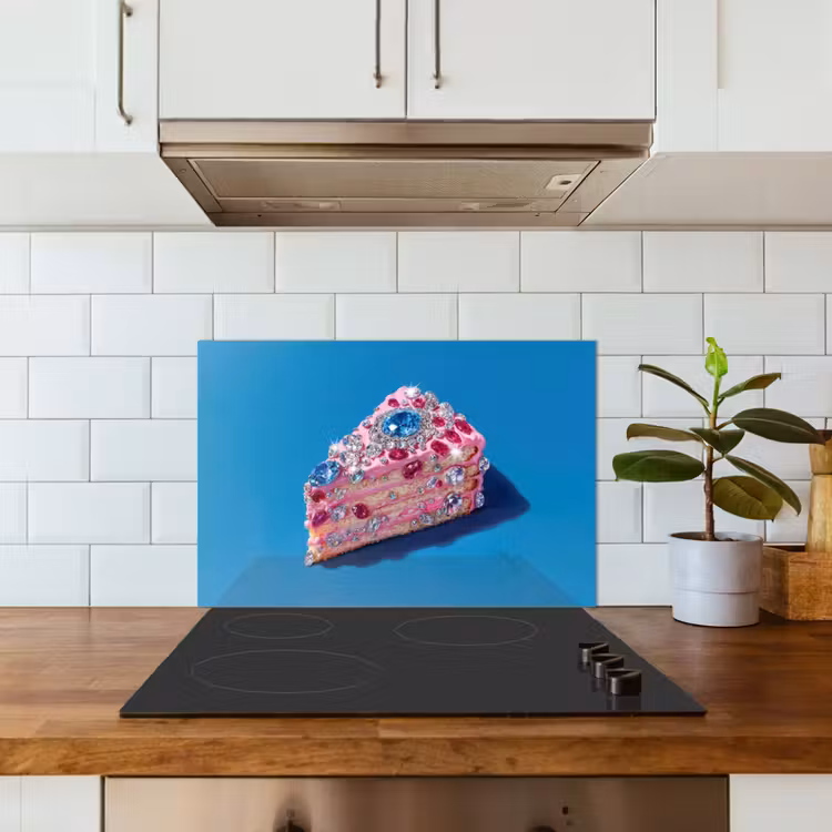 Spatscherm keuken - Taart - Edelstenen - Glitters - Roze — 6