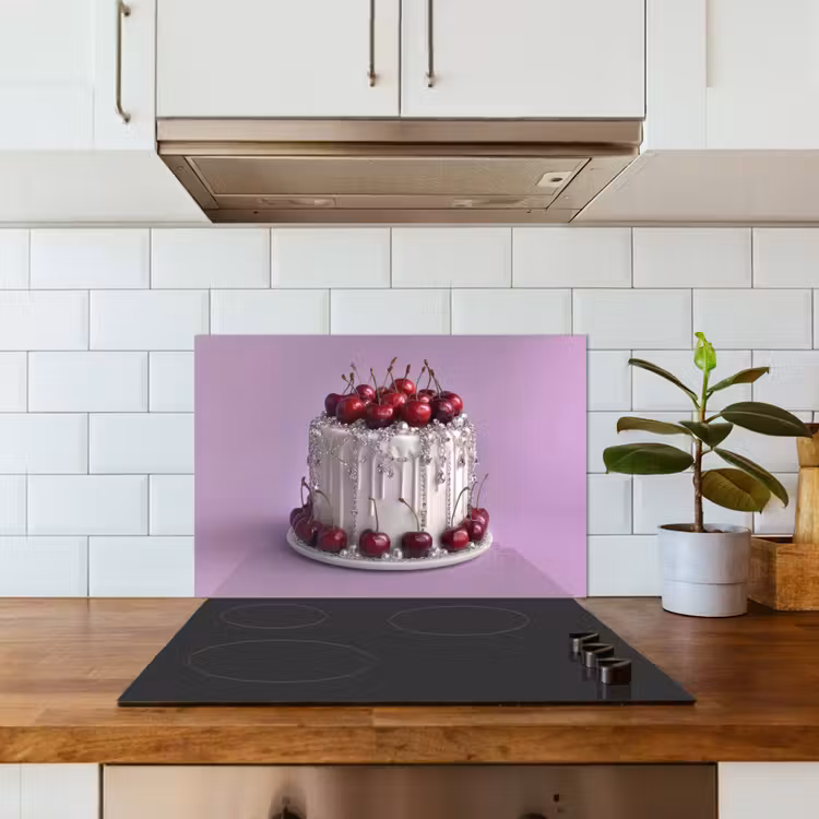 Spatscherm keuken - Taart - Kersen - Juwelen - Rood — 6