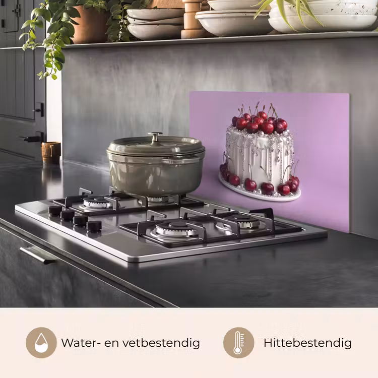 Spatscherm keuken - Taart - Kersen - Juwelen - Rood — 7