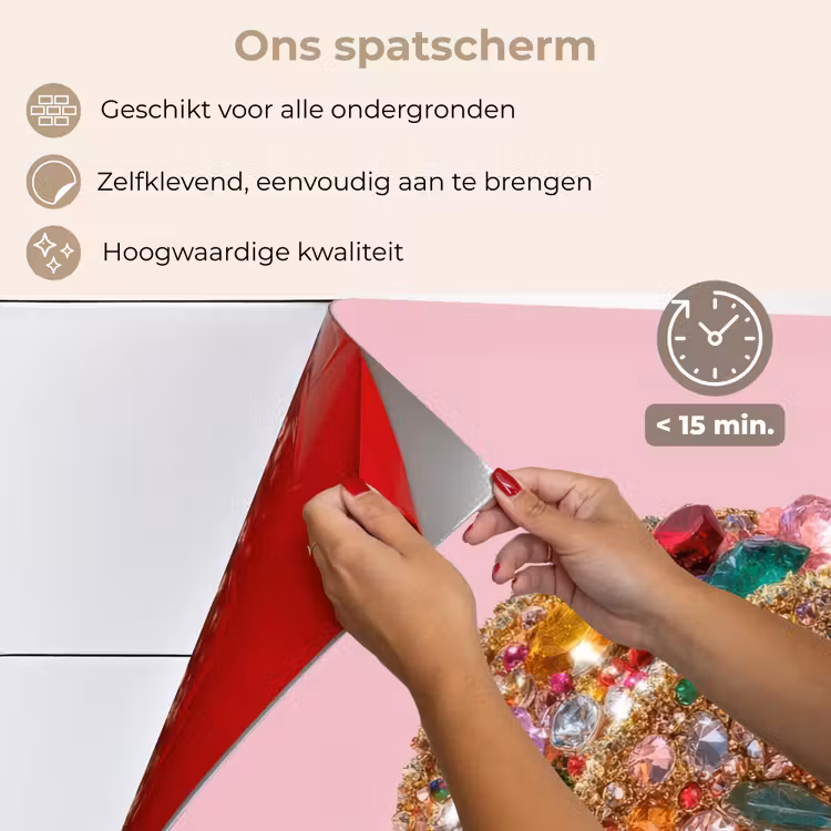 Spatscherm keuken - Taco - Kleurrijk - Edelstenen - Goud — 4