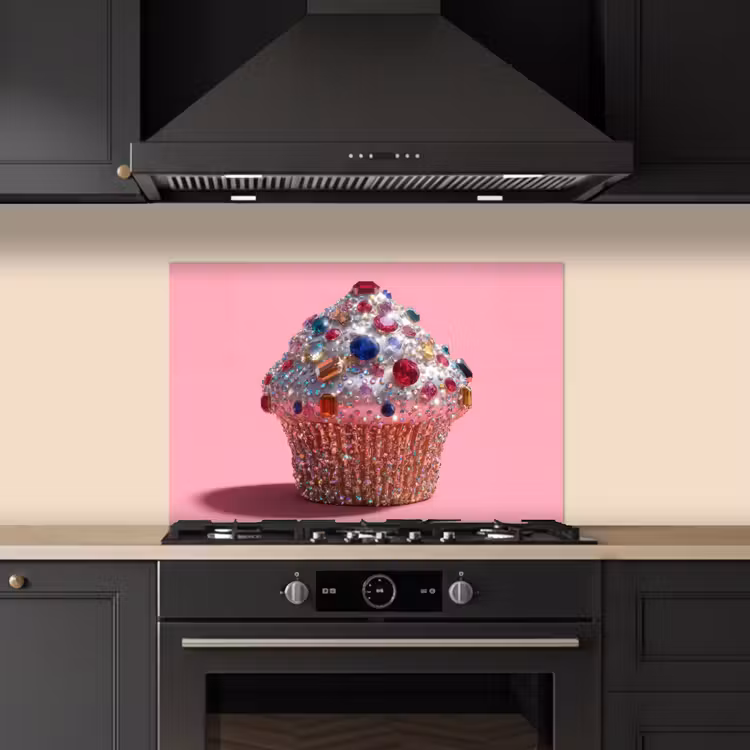 Spatscherm keuken - Cupcake - Kleurrijk - Edelstenen — 2