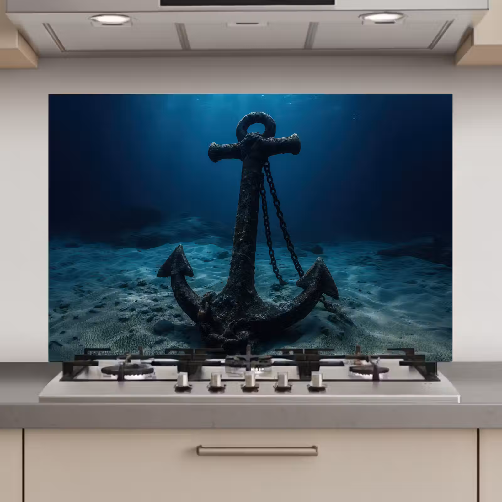 Spatscherm keuken - Anker - Ijzer - Zeebodem - Zand — 1