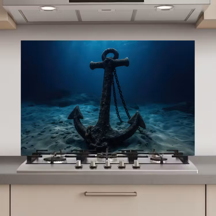Spatscherm keuken - Anker - Ijzer - Zeebodem - Zand — 1