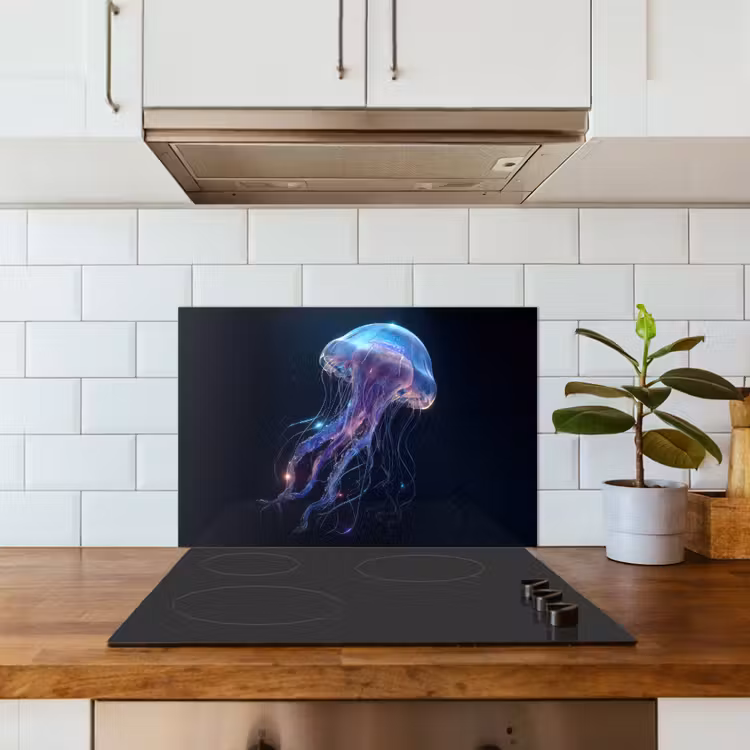 Spatscherm keuken - Tentakels - Kwal - Paars - Sprankeling — 6