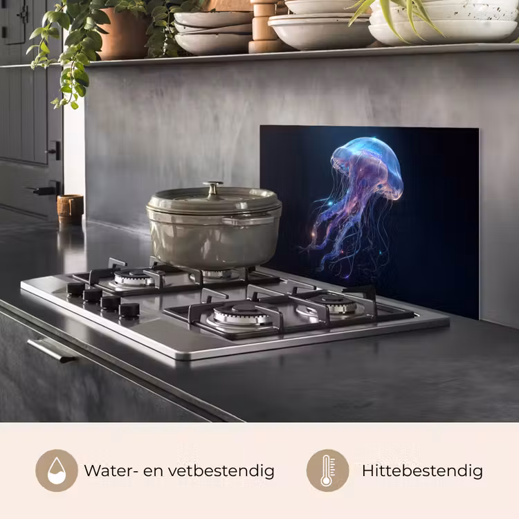 Spatscherm keuken - Tentakels - Kwal - Paars - Sprankeling — 7